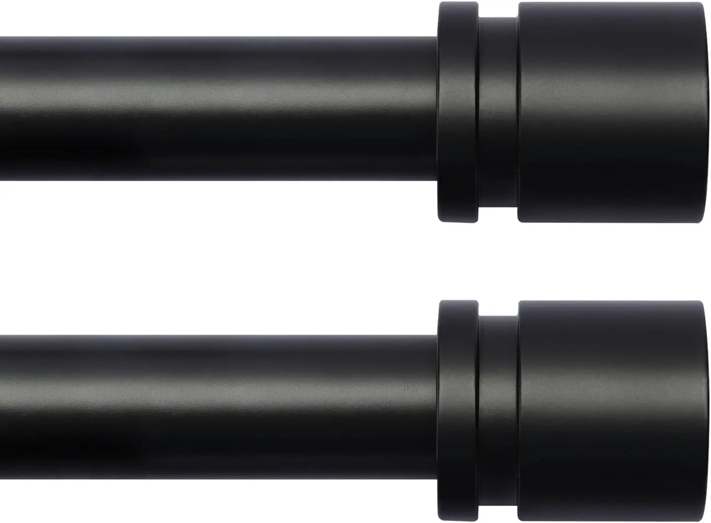 

Adjustable Curtain Rods for Windows 16-144 Inches 2 Pack, 1 Inch Diameter Heavy Duty with Aluminum Finials, Black