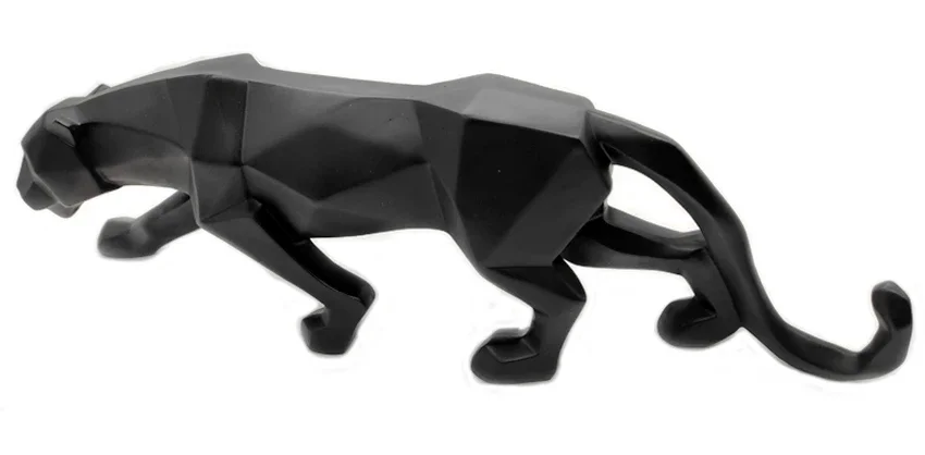 Wohnkultur Panther Statue Tier Figur Abstrakte Geometrische Stil Harz Leopard Skulptur Home Office Desktop Dekoration Handwerk – Detail 4