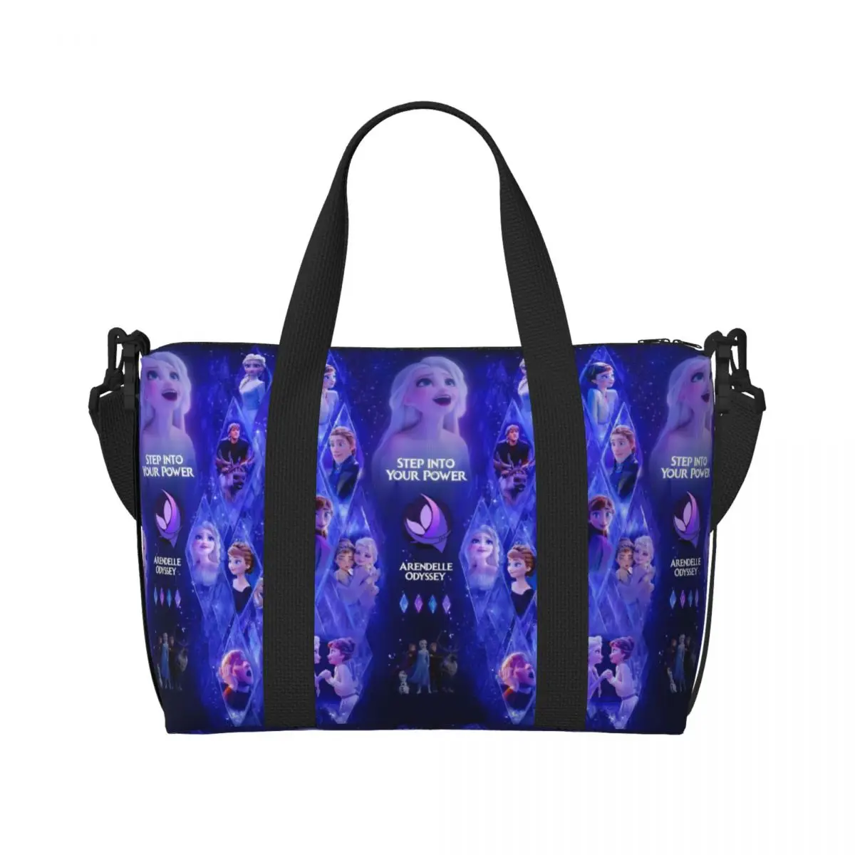 Custom Large Frozen Elsa Anna Tote Bag Women Shopping Shoulder Beach Gym Travel Bag