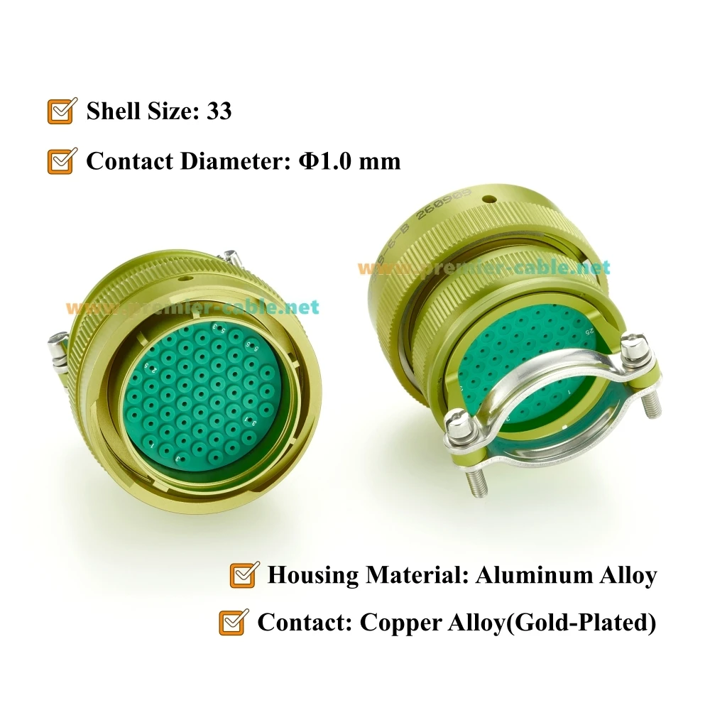 ZH23 Series 55 Pin Male Plug Connector, Shell Size 33, ZH23-55/33B-6-B, СНЦ23-55/33B-6-B, SNTs23-55/33V-6-V
