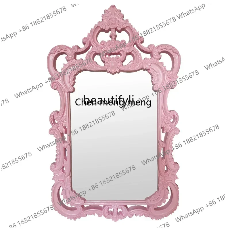xx1European-style full-length mirror girl's heart special-shaped fitting mirror art carved floor entrance full-body mirror