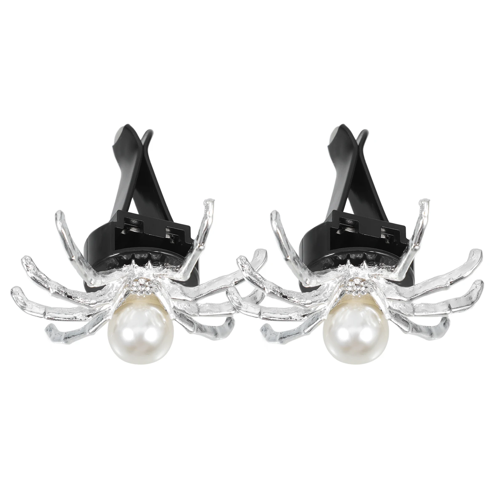 

2pcs Spider Vent Clips Silver Bling Air Freshener Car Decoration Halloween Skull Stylish Spinners