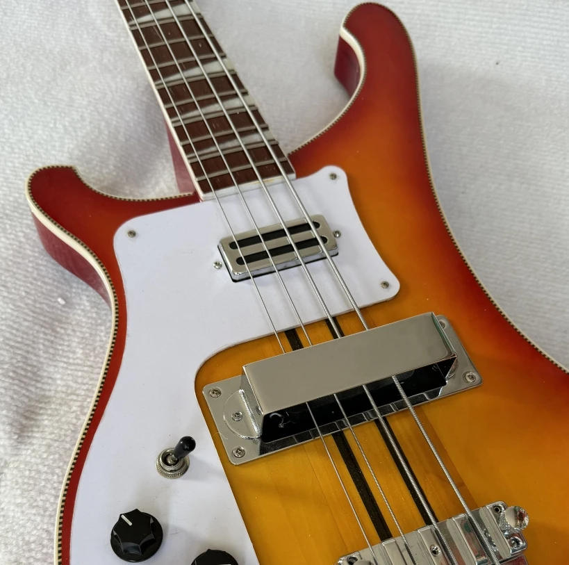 

Electric Bass Guitar Cherry Sunburst Neck through Body 4-String High Quality Rosewood Fingerboard 4003 Stock Left