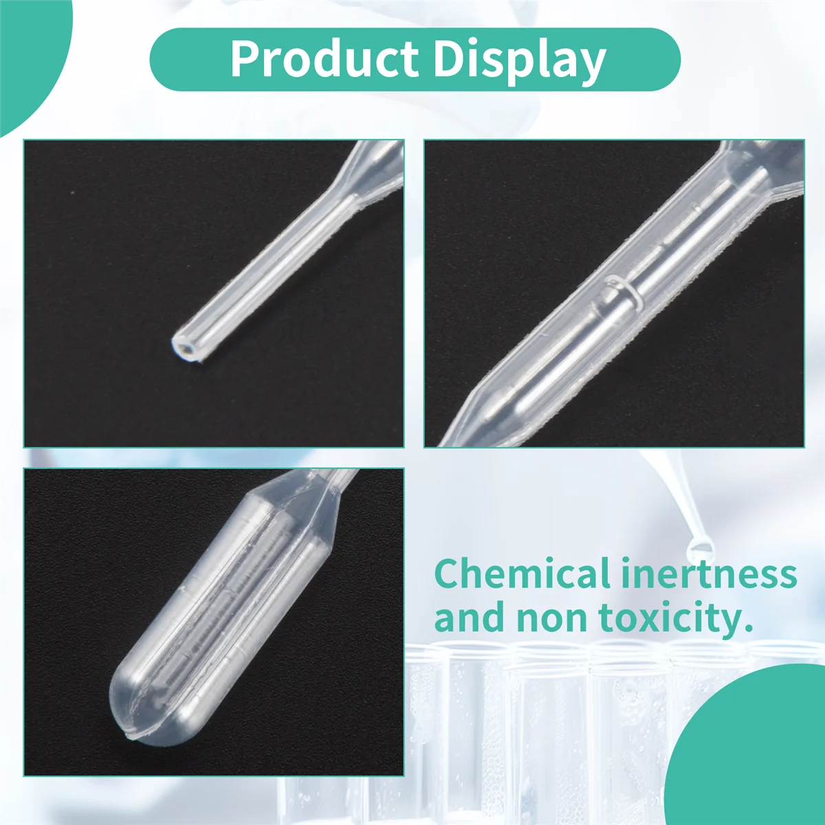 UNCL 100 шт. градуированные пипетки-капельницы из полиэтилена (0,2 мл)