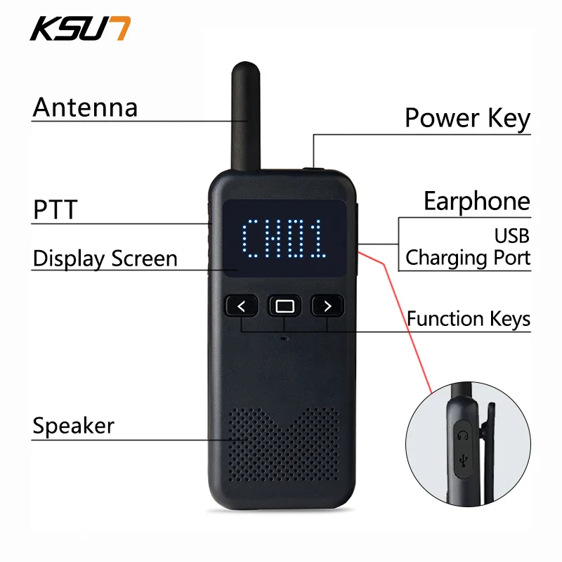 Wholesale KSUN 2PCS KSX30-M Series Long Range  Wireless Intercom UHF 400-470MHz Portable Walkie Talkie 8W 4000mAh Two Way Radio