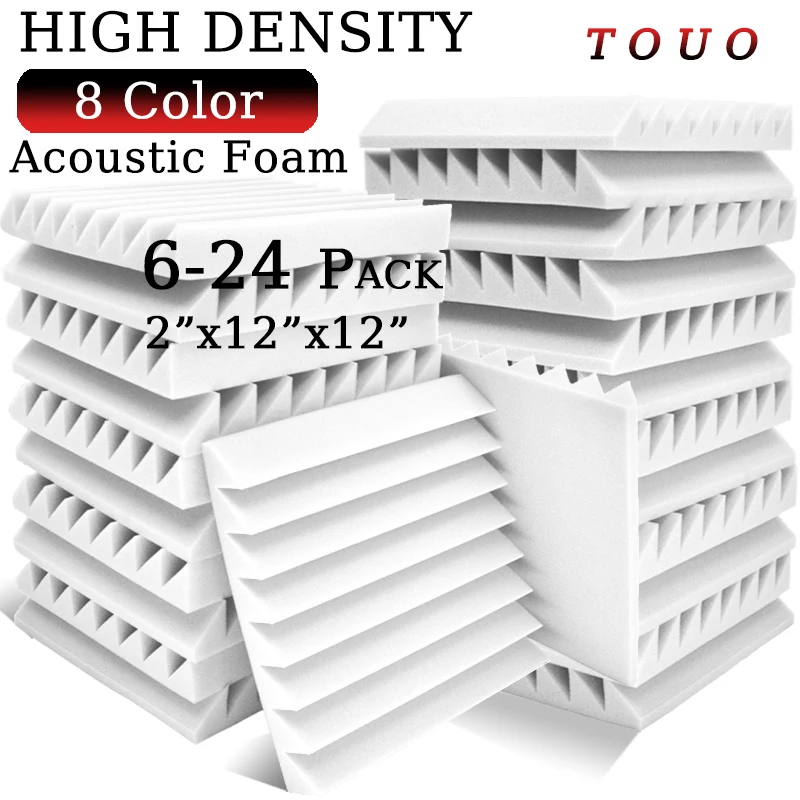 

TOUO Sound-absorbing Panels 6-24 Pcs Home Studio Self-adhesive Panel Sound Insulation Decoration Acoustic Foam Door Sticker