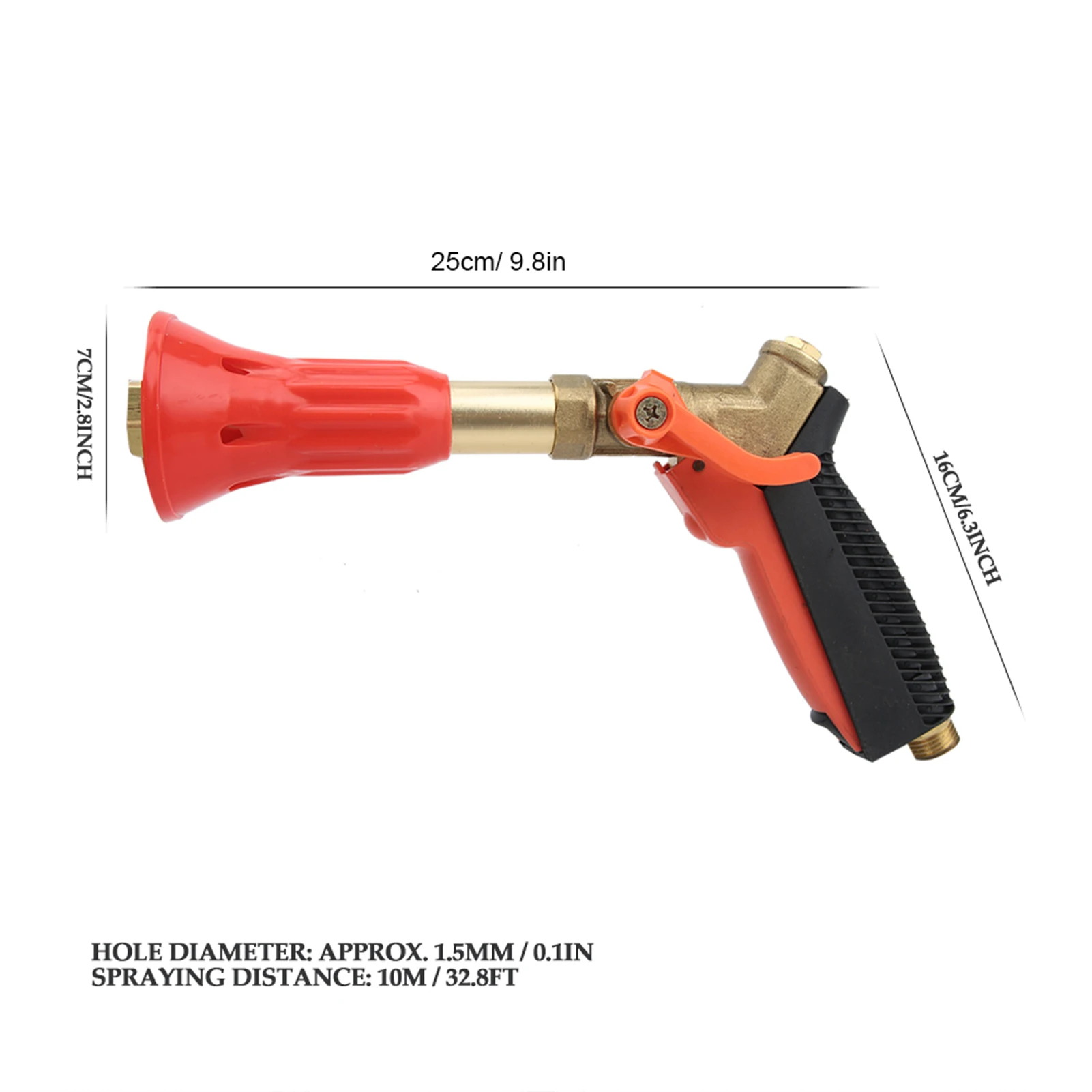 Garden Spray Head Copper Agricultural High Pressure Hose Sprayer with Ceramic Nozzle for Garden Agricultural Irrigation
