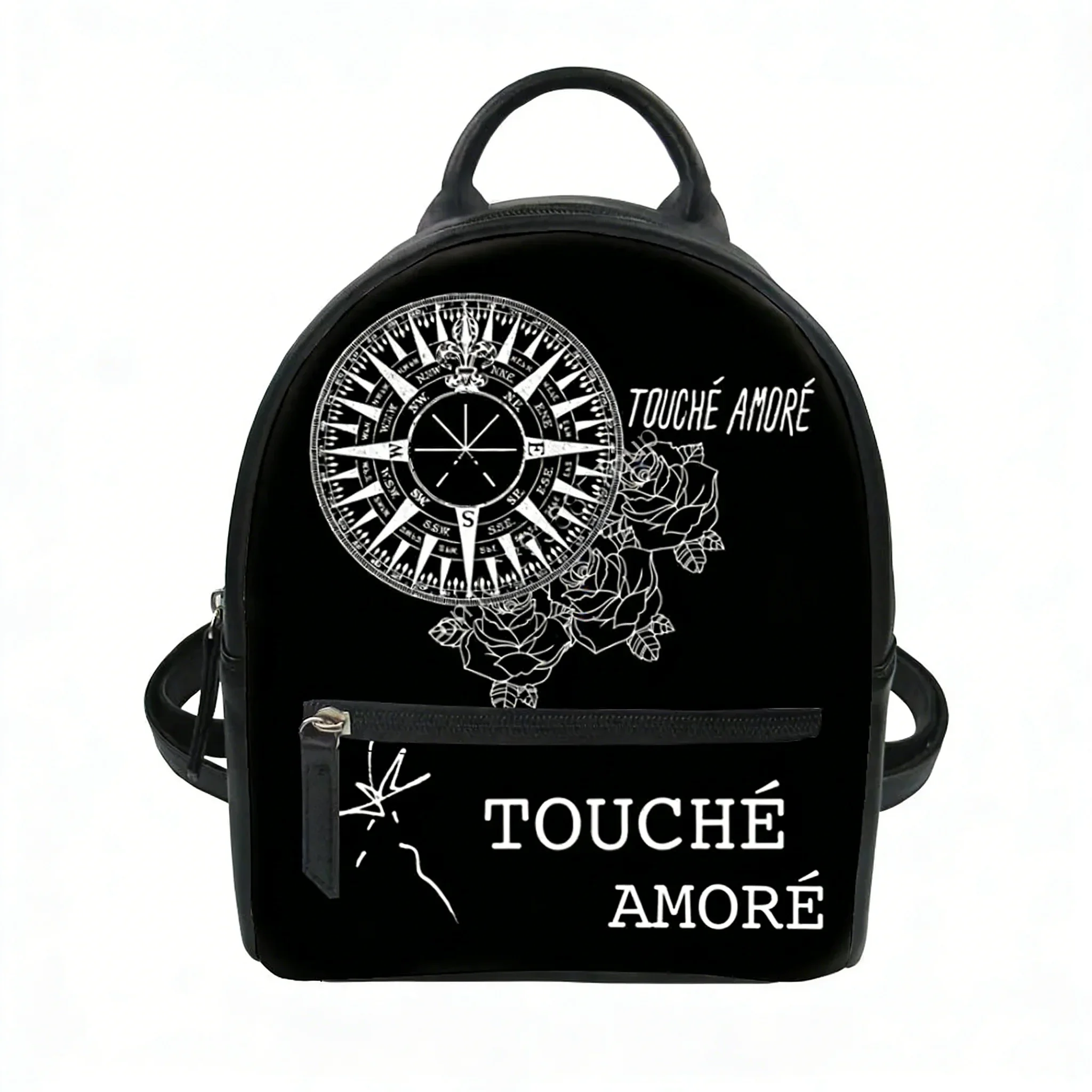 Touché Amoré Rock Band Custom Backpack Purse Women Carter Schoolbags Double Shoulder Bag Mini Daypack Leather Travel Bag