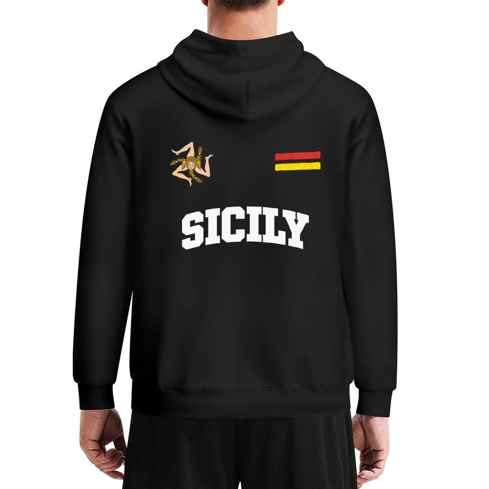 

Vintage Sicily Italy Sicilian Flag Italia Pride Hoodie blouse fashion men men's winter sweater graphic hoodies