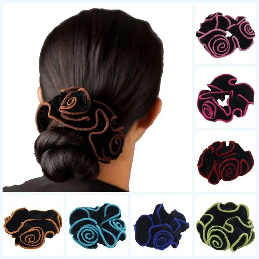 Cloth Headwear Ponytail Holder Hairclips Accessories Flower Hair Ring Elastic Velvet Hair Rope