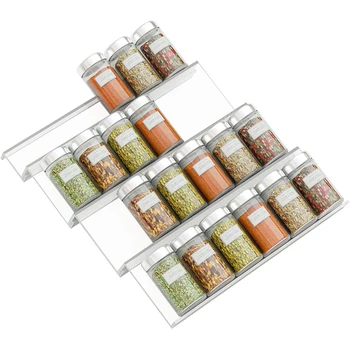 1/2/4PCS Spice Drawer Organizer Adjustable Seasoning Organizer Acrylic Spice Jars Rack…