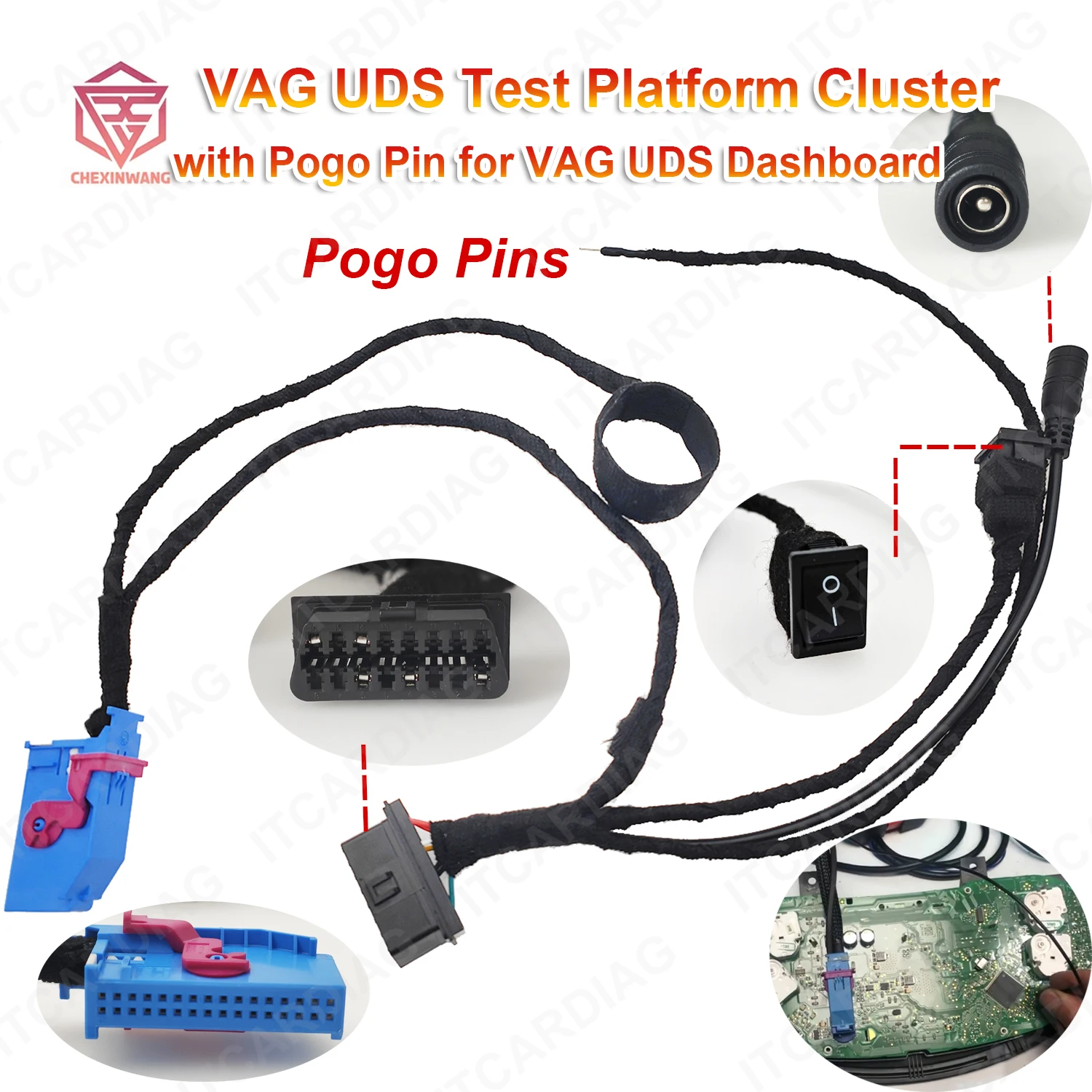 Test platform cable with Pogo Pin for VAG UDS Dashboard Micronas Cluster for V-W/Volkswagen/VAG Instrument Communication Cable