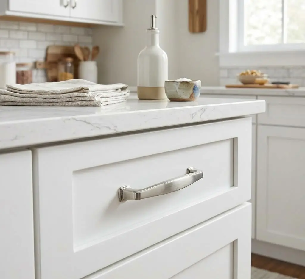 25 Pack Satin Nickel Modern Pull 3 1/2 Inch Hole Centers 89mm Kitchen Bathroom Dresser Hardware
