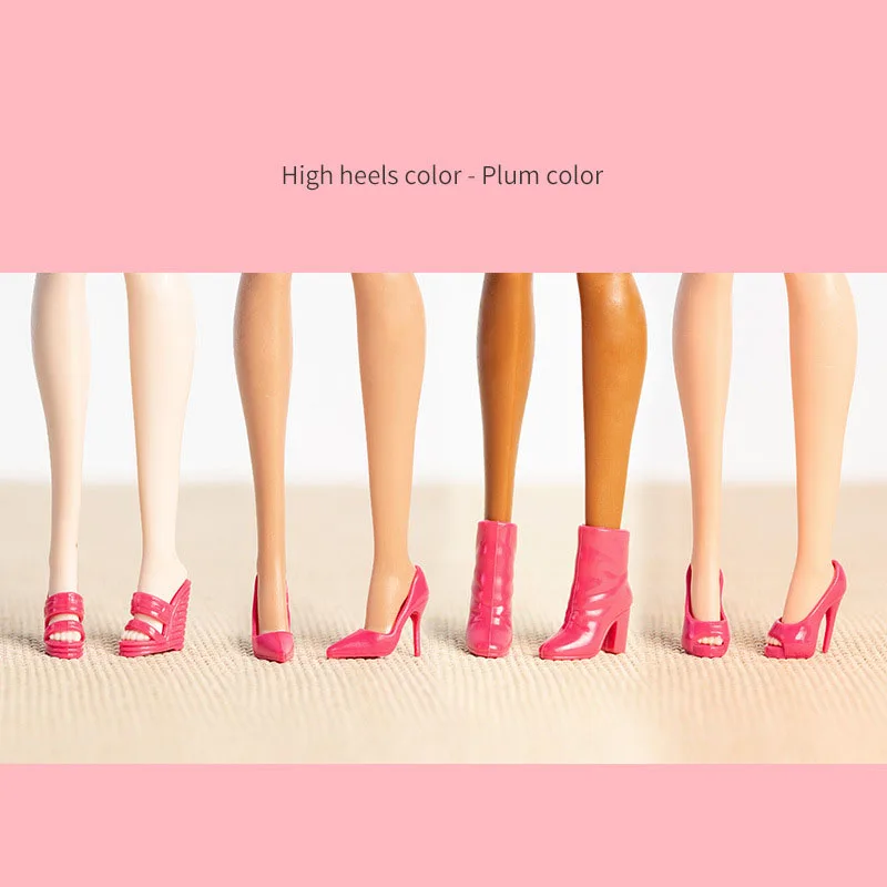 4 Pairs Fashion Design Supermodel Doll High Heel Multicolour Exquisite High Heel 30cm Doll Daily Dress Up Shoes Doll Accessories