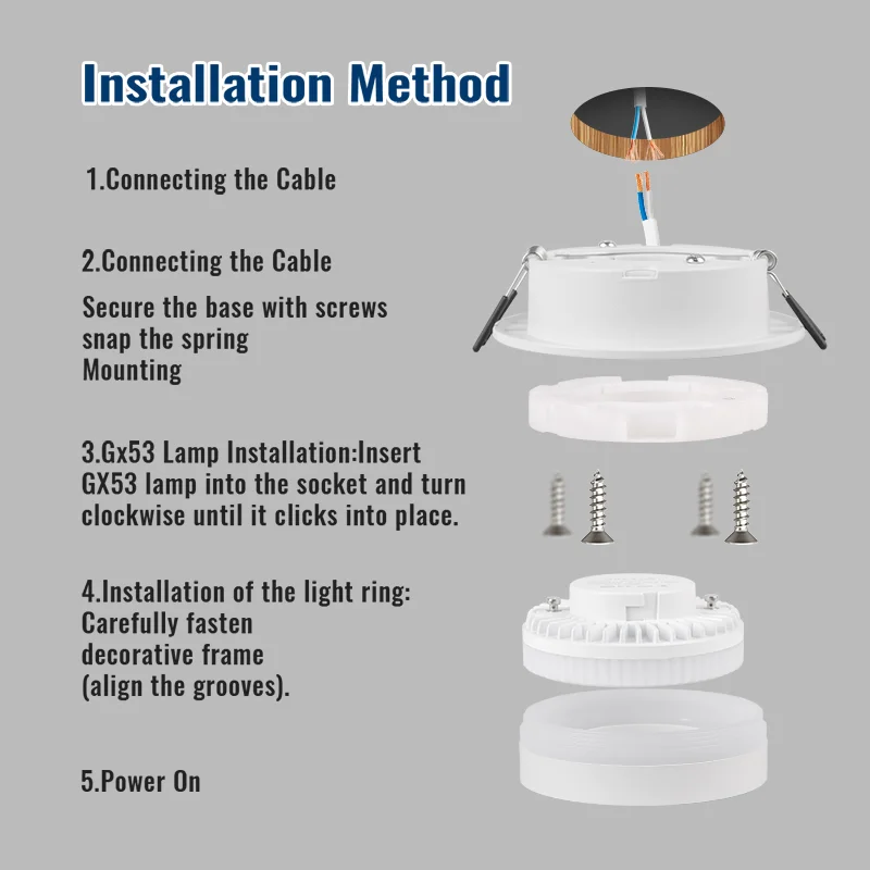 1-10PCS Led Downlight Recessed 25W Ceiling Spotlight Replace GX53 Bulb Panel Light For Living Room Bedroom Kitchen Round Indoor view 6