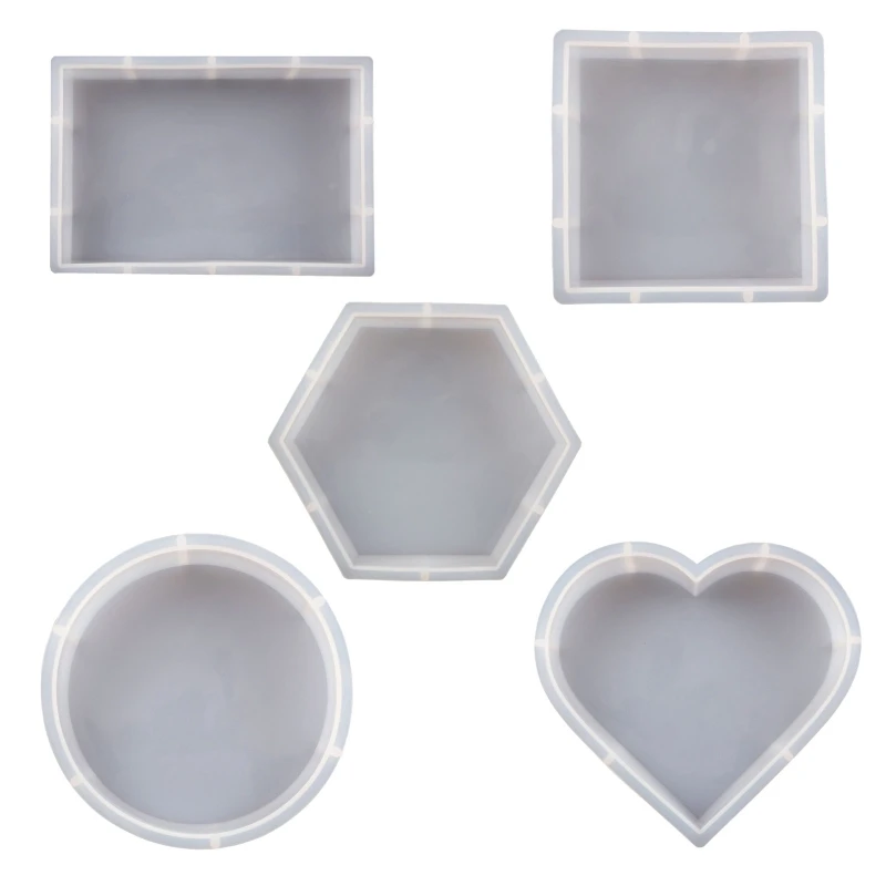 Bookend Molds for Resin 3D Rectangle Square Hexagon Round Heart Silicone Molds for Epoxy Casting for Home Decor