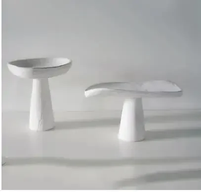 

Minimalist White Wood Trays Decorative Cake Stand Fruit Bowl Snack Dessert Plate Fruits Plate Coffee Table Home Fruit Tray