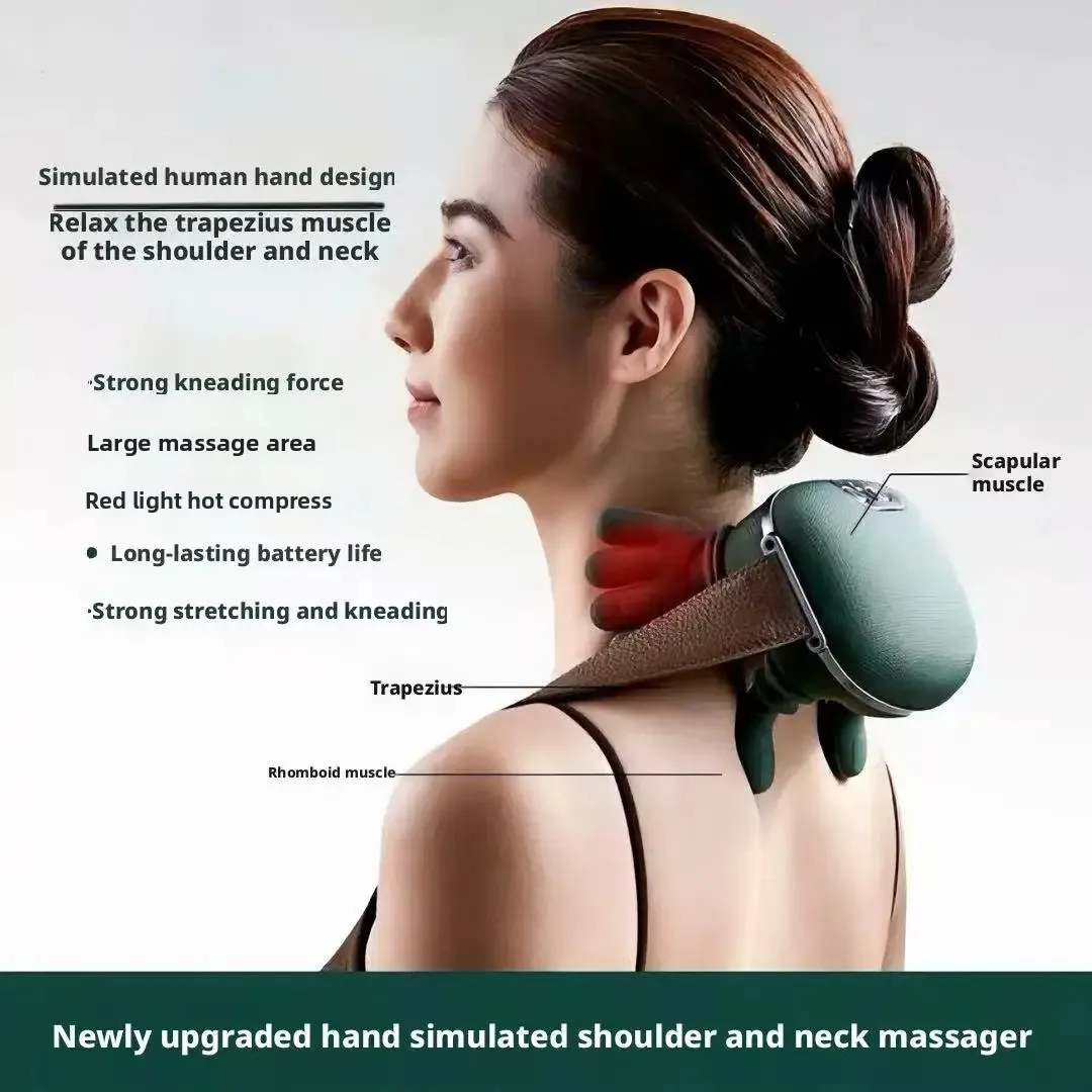 

Neck and Shoulder Massager Trapezius Cervical Massage Simulated Human Hand Kneading Heated Multifunctional Massaging Device