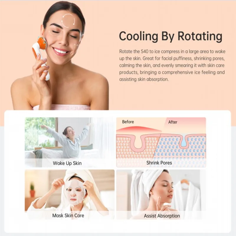 ลูกกลิ้งน้ําแข็งสําหรับนวดผิวหน้า เครื่องมือเสริมความงามรอบดวงตาสําหรับบรรเทาเครื่องมือดูแลผิว 2 ชิ้น