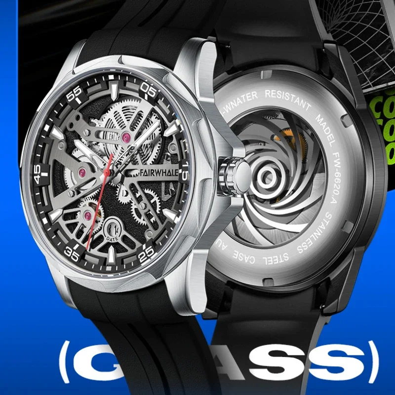 Men High Quality Hollow Tourbillon Personality Mechanical Watch Multi Functional Luminous Waterproof Man Business Sports Watch