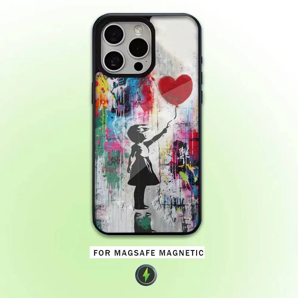 G-Graffiti Artist B-Banksy Phone Case  For iPhone17,16,15,14,13,12,11 Plus,Pro Max Magnetic Magsafe Wireless Charging
