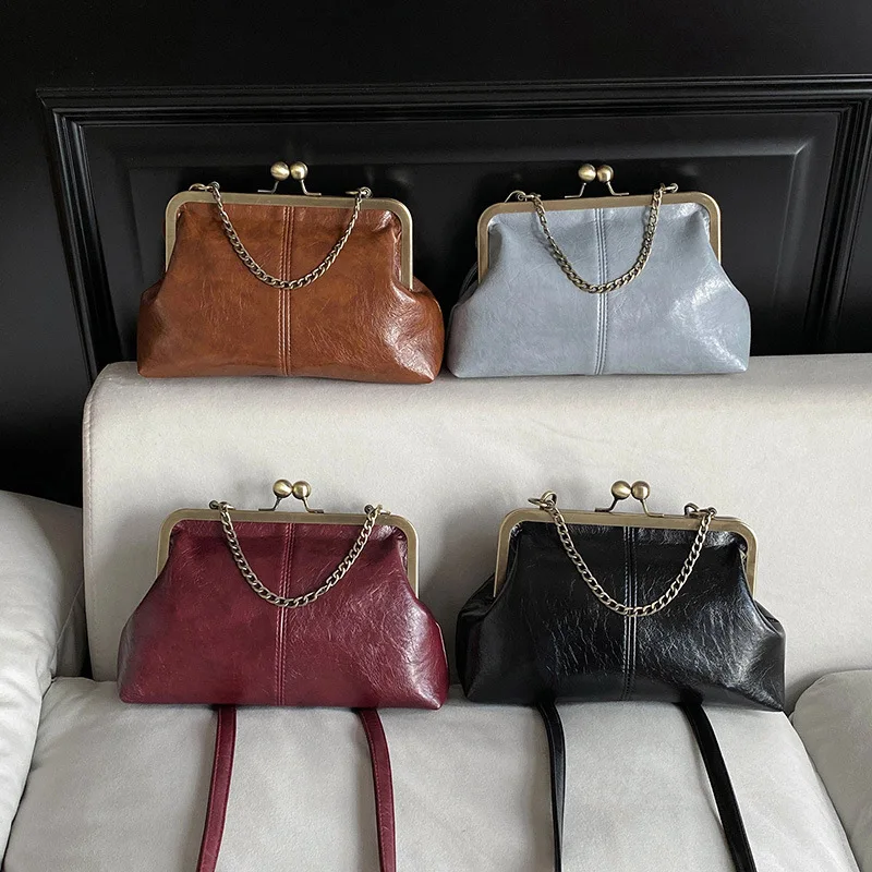 حقيبة دلو نسائية ذات سعة كبيرة لعام 2025، حقيبة كروس من الجلد الطبيعي متعددة الاتجاهات، محفظة كتف عتيقة للتنقل في العمل #4