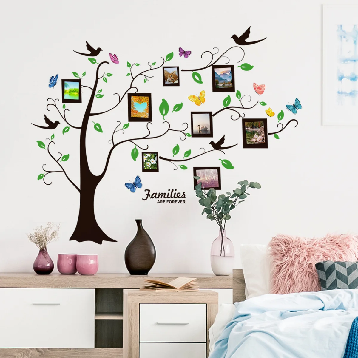 

Photo tree bird fake photo frame wall sticker living room room decoration wall stickers self-adhesive wholesale wall stickers