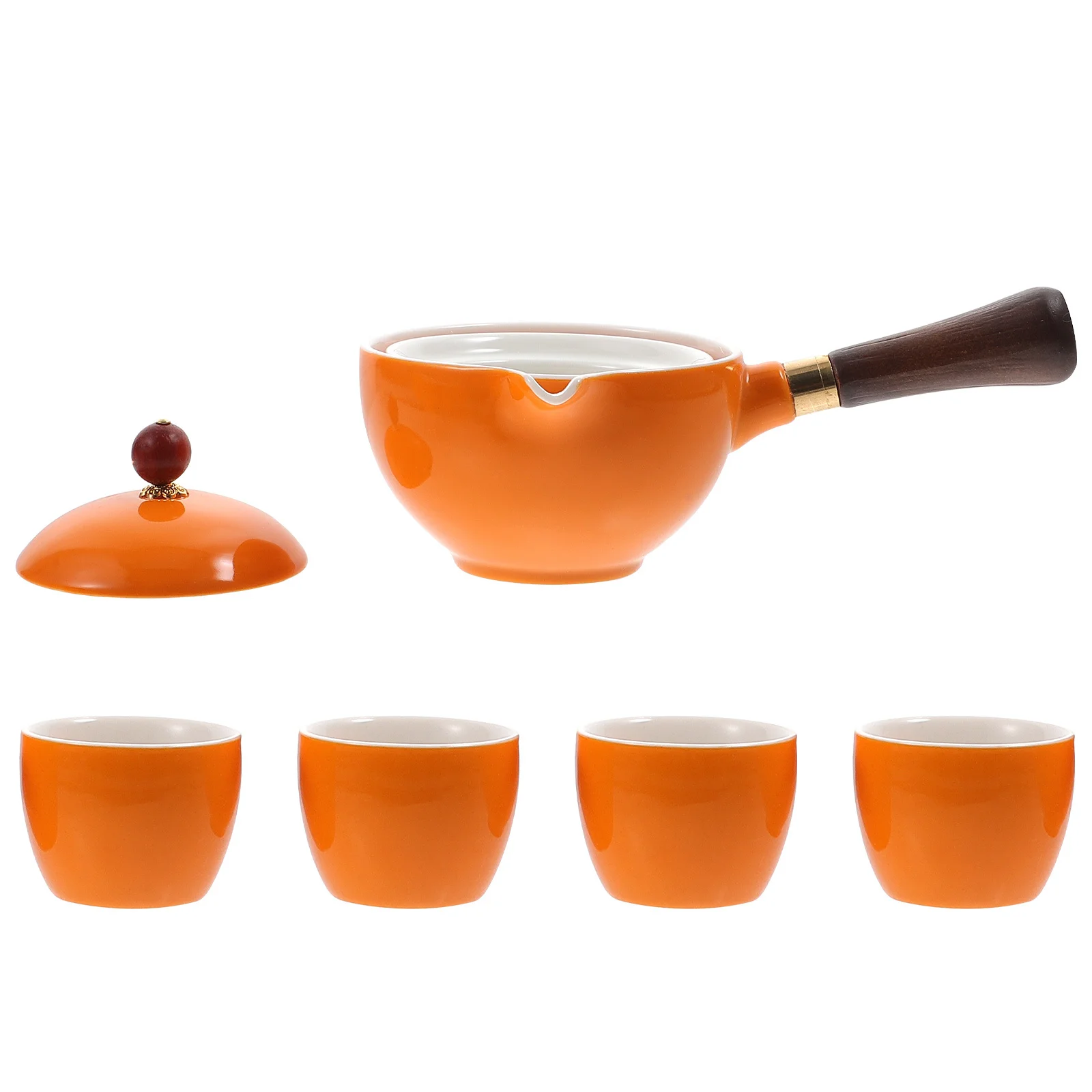 

1Set Rotatory Tea Pot Ceramic Tea Making Pot Heat Resistant Side Handle Teapot Home Brewing Kettle Teapot Strainer Kettle