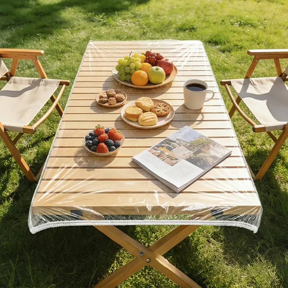 10 Stück wasserdichte Einweg-Tischdecke mit elastischem Rand, Tischdecke für Picknick, Camping, Outdoor-Partyzubehör – Detail 12