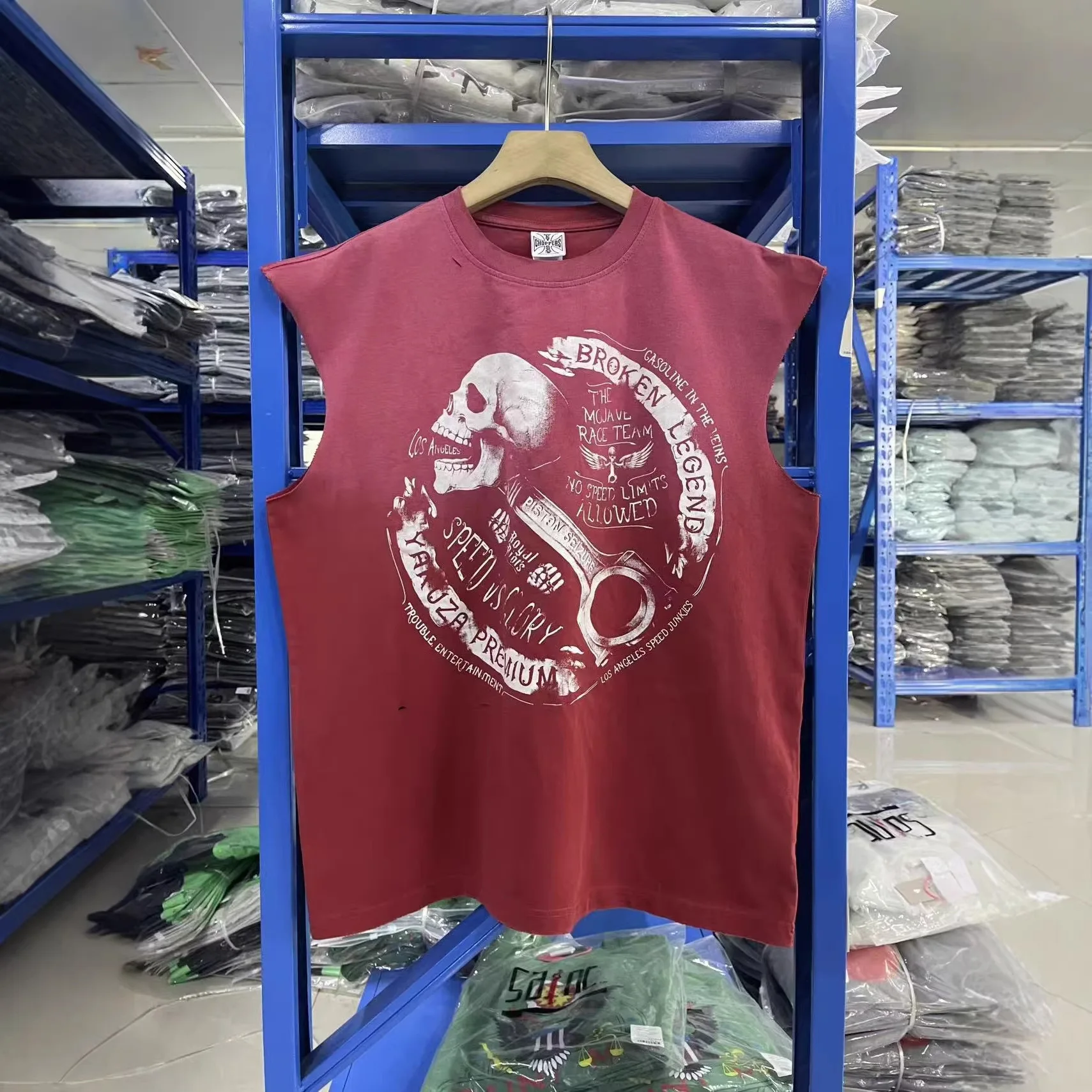 

West Coast Choppers Speed and Glory Washed Repaired Pleated Skirt Blouse Sleeveless T-shirt