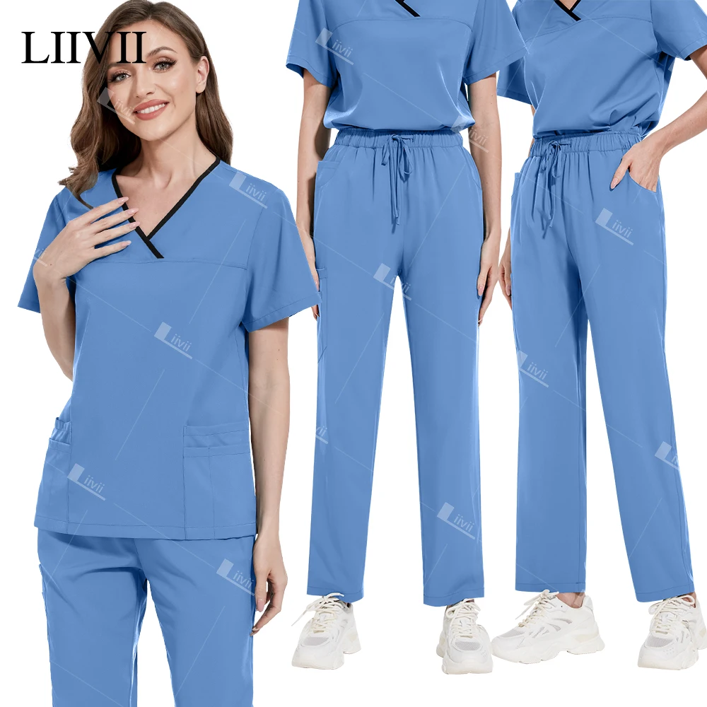 

Spa Beauty Workwear Fashion Straight Pants Set Medical Nurse Uniform Women Scrub Set Hospital Doctors Accessories Clinic Clothes