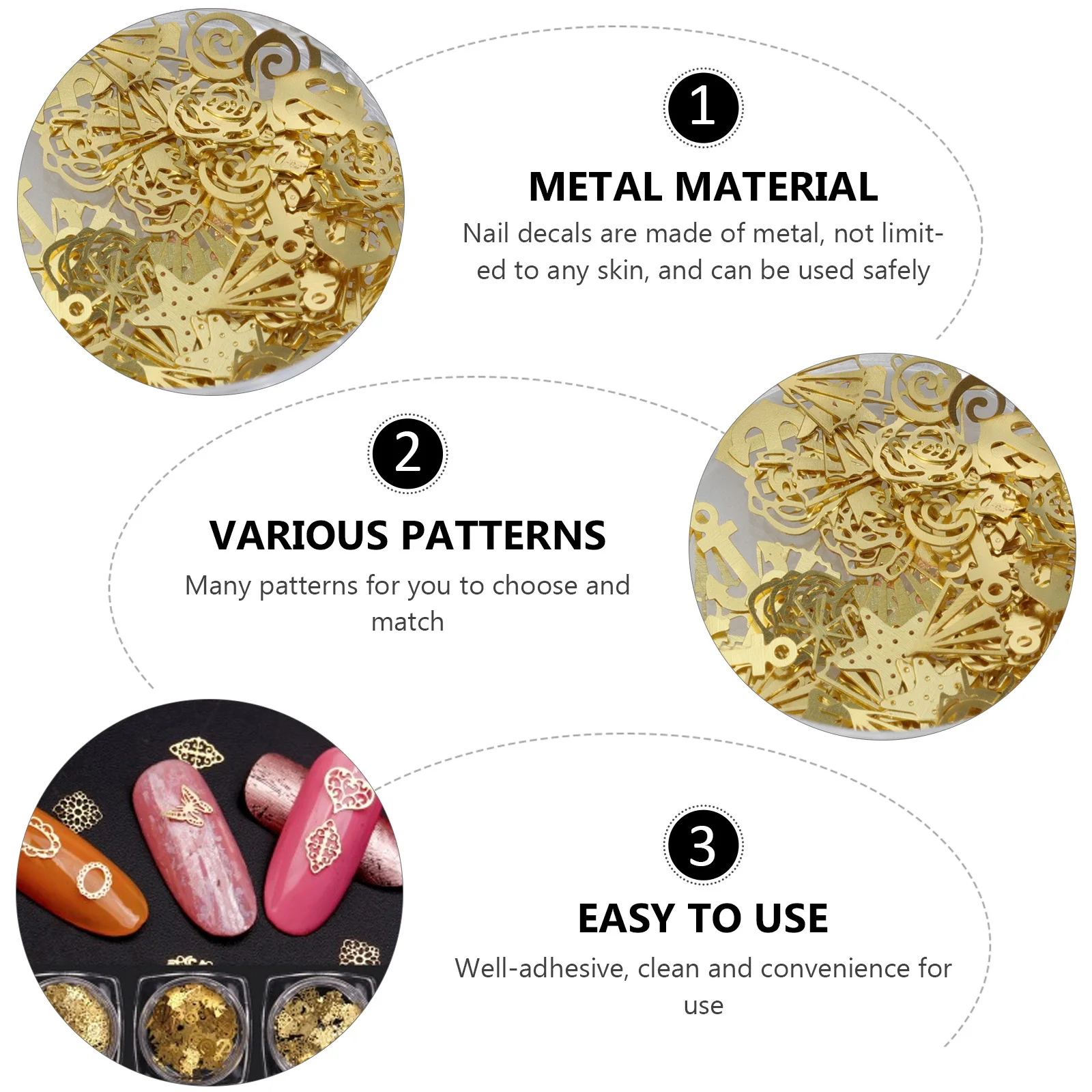 

4pcs Diy Nail Metal Stickers Snowflake Christmas Design Beautiful Patterns For Unique Nail Art Decor Adhesive Decals