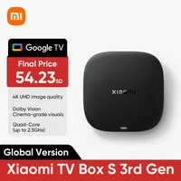 Versión Global Xiaomi Mi TV Box S 3.a generación 4K UHD Bluetooth 5,2 Wifi6 2GB 32GB Google TV Asistente de Google Control de medios inteligentes