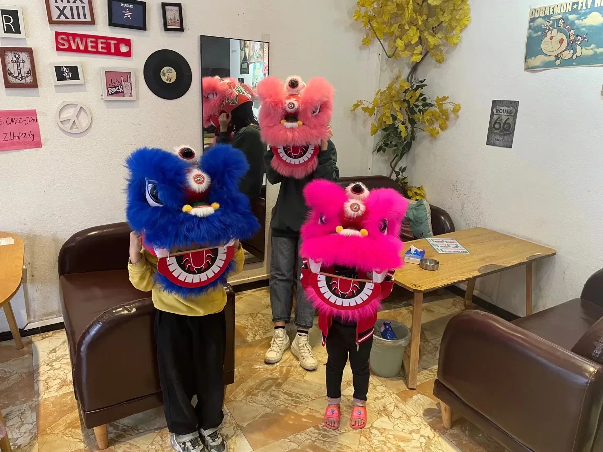 

Christmas Lion Dance Props Mascot Costume Can Blink Size Props Outfit Dress Chinese Traditional Culture Party Festivall