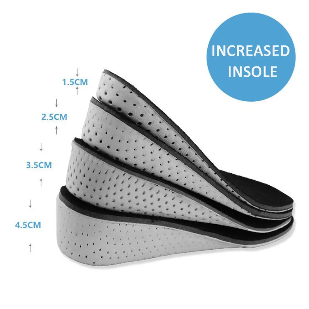 3PCS Unisex Height Increase Insole Insert Memory Foam InsolesBreathable Full Hlaf Insole Sports Height Increase Shoe Pads