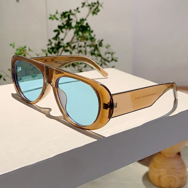 New in Luxury Brand Designer Big Frame Flat Top Sunglasses Women For Men Fashion Vintage Sun Glasses Punk Pilot Shades UV400