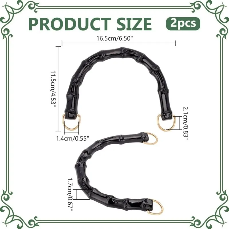 ハンドバッグハンドル プラスチック財布ハンドル U字型バッグハンドル 交換用財布ストラップ 合金Dリングクラスプ付き バッグ作り用 ショルダー