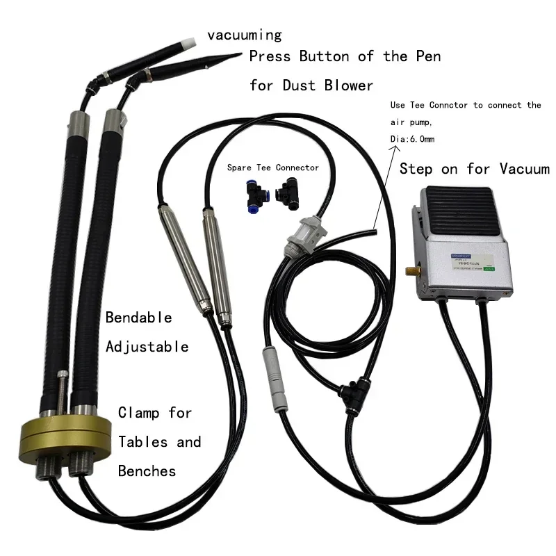 Watch Dust Air Blower and Vacuuming Set for Watch Movement & Parts Cleaning Dust Cleaner with Air Blower Pen for Watchmaker