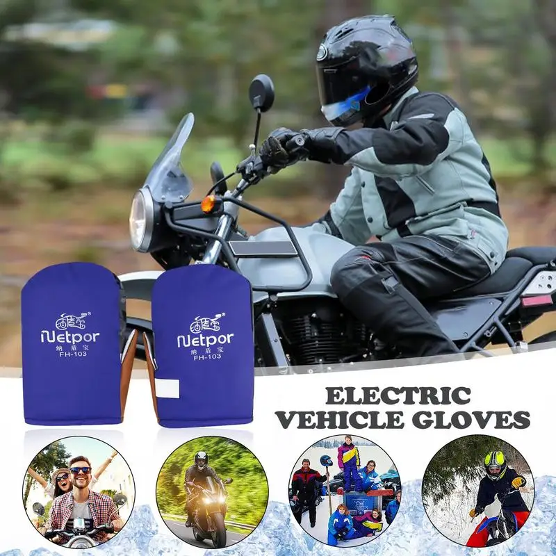 Waterproof Windproof Riding Electric Vehicle Gloves Cold-Proof Battery Motorcycle Velvet Warm Gloves For Electric Vehicles