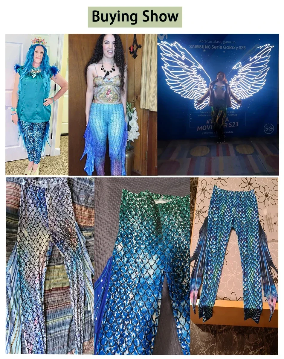 Mallas de sirena con estampado 3D para mujer, pantalones a escamas de pescado, medias elásticas sexis, pantalones de entrenamiento para gimnasio, ropa de Cosplay para vacaciones