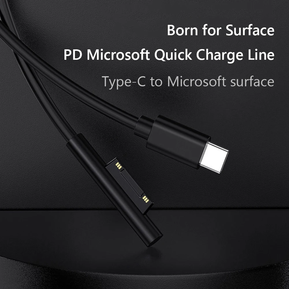 USB Type C Power Supply PD Fast Charger Adapter Cable USB C Power Fast Charger Cable for Microsoft Surface Pro
