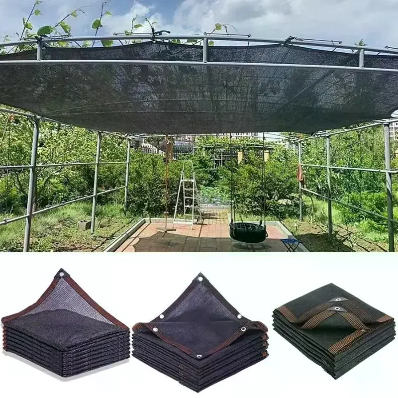Black Sun Shade Net High Density UV Protection Breathable Tear Resistant Sunblock Cloth For Garden Patio Balcony Outdoor Use