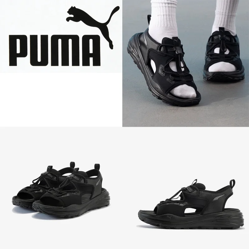 PUMA Unisex Sporty Casual Slides 401653-01 Bungee Cord Strap Platform Sandals