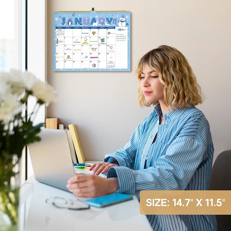 

[k]18 Monthly Wall Calendar January 2025 To June 2026 Hanging Calendars Large Seasonal Wall Planner Home Office Decoration