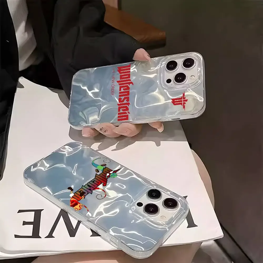 

Cool W-WolfensteinS Game Phone Case iPhone 16 15 14 13 Plus Pro Max Satin Colorful glossy surface Cover