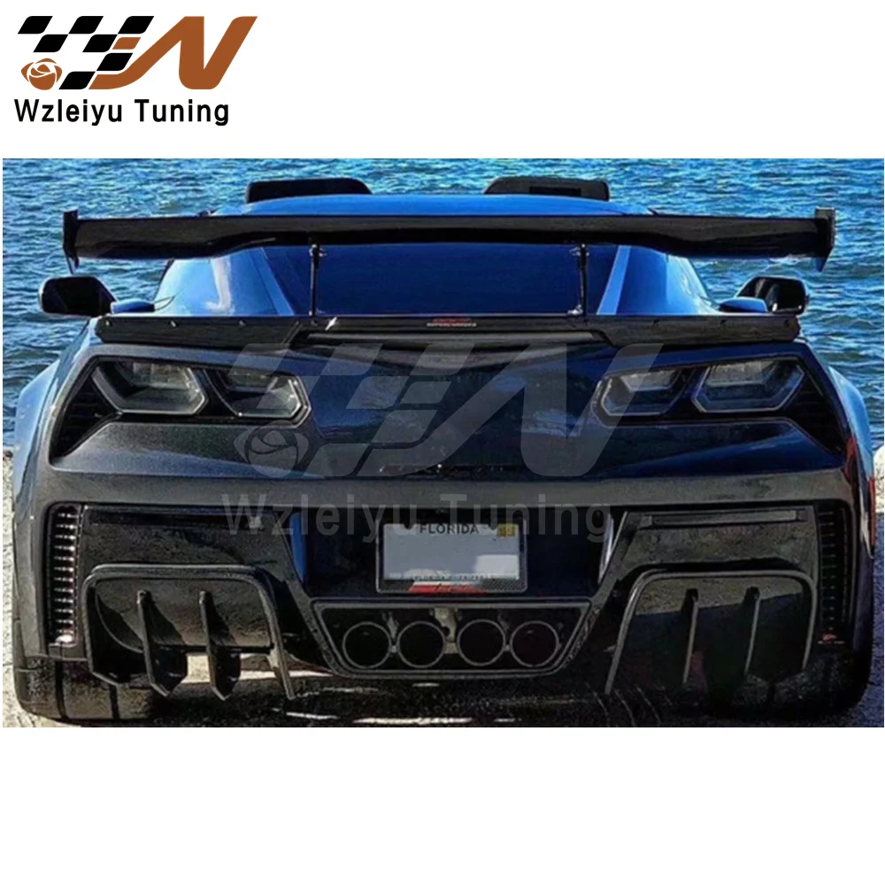 

Carbon Fiber Rear Bumper Diffuser Fit For Chevrolet Corvette C7 14-17 High Quality Fitment 2PCS