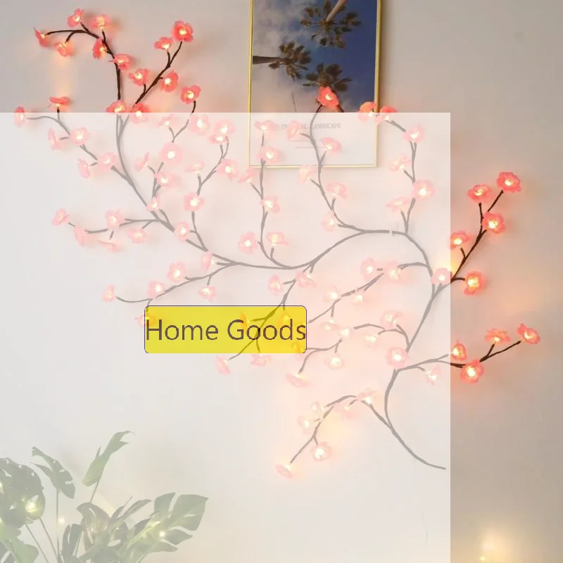 USB 5V 8 Modes Cherry Blossom String Light Artificial Flower Vine Fairy Lights For Bedroom Wedding Party Holiday Decor