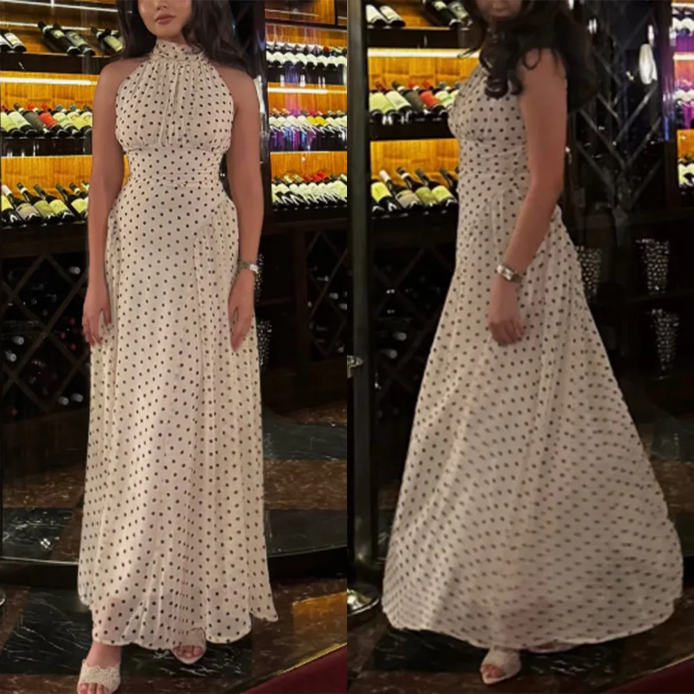 

Customized high collar ankle length woman sleeveless vestidos en oferta liquidación de noche luxury evening dress فساتين السهرة