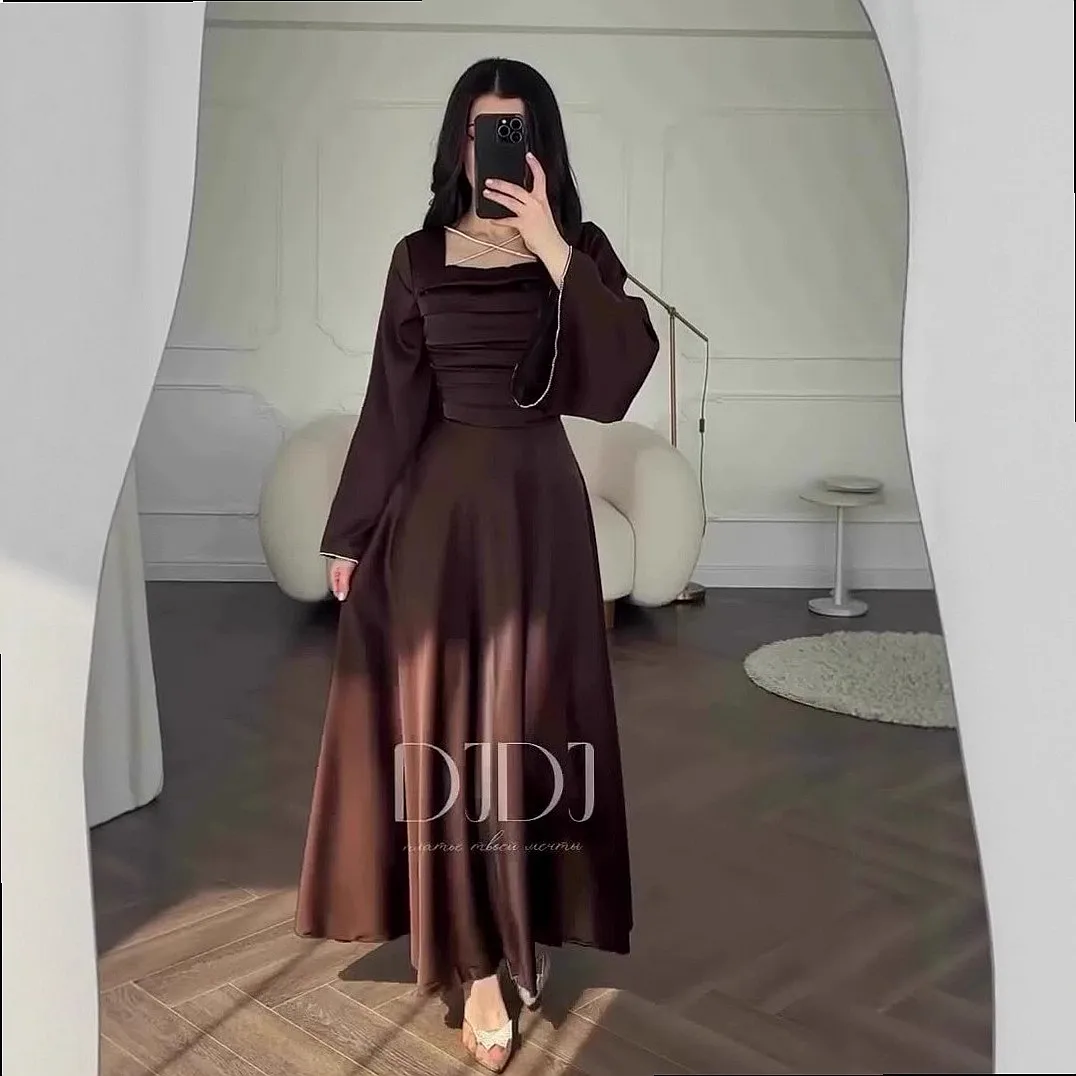 Vintage Elegant Long Sleeve Dress Dresses Spring Summer Fitted Waist Maxi Dress Women