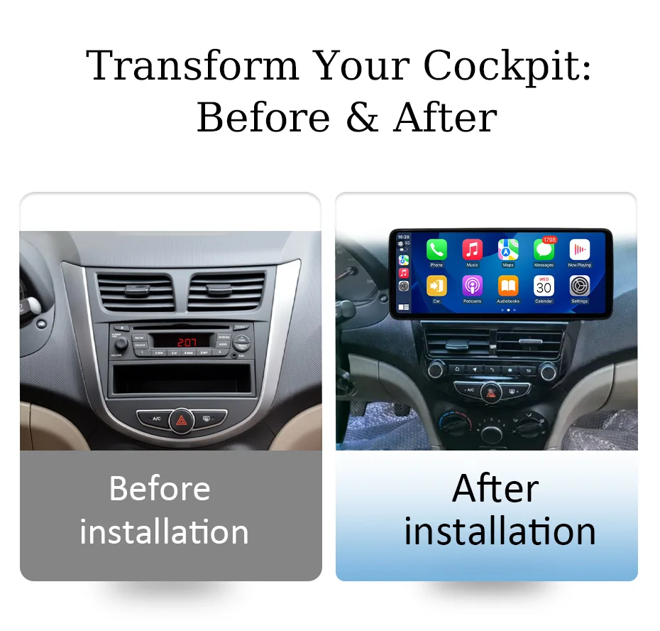 for Hyundai Solaris Verna Accent 2010-2016 12.3